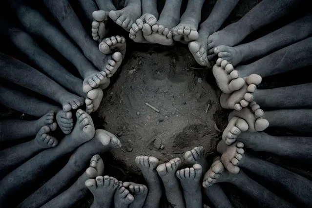 “The gorgeous little children of the Hamar tribe in southern Ethiopia were only too happy to make this circle of feet for me, laughing their heads off all the time”. MICK RYAN, JUDGE: “Maybe a set-up shot, but many are. The most poignant memories of a trip often aren’t the grand vistas or the glorious sunrises and sunsets, but the smallest details. These children sitting in a circle and this lovely composition of just their toes, feet and legs, says so much. You decide what”. (Photo by Ben Moore/Guardian Witness)