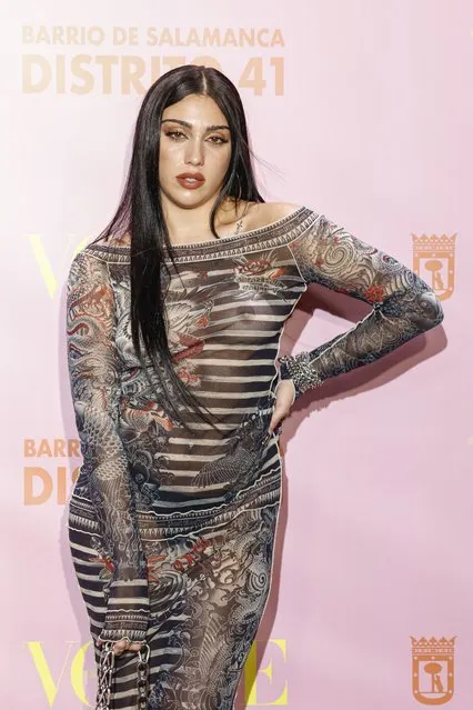 Lourdes Maria at the Vogue Fashion night out in Madrid on September 21, 2023. (Photo by GTres/Splash News and Pictures)