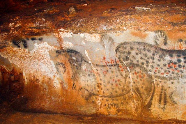 Cave paintings from ancient humans have been discovered all over the world. The artists behind them, it turns out, were primarily women – says a study uncovered in April and reported on National Geographic Daily News. How did researchers know? Along with images of game animals, handprints on cave walls were analyzed for their anatomical sizes. On male hands, the ring finger is generally longer than the index finger. On female hands – like many of the ones found on cave walls – the lengths were reversed. (Photo by Dean Snow/National Geographic)