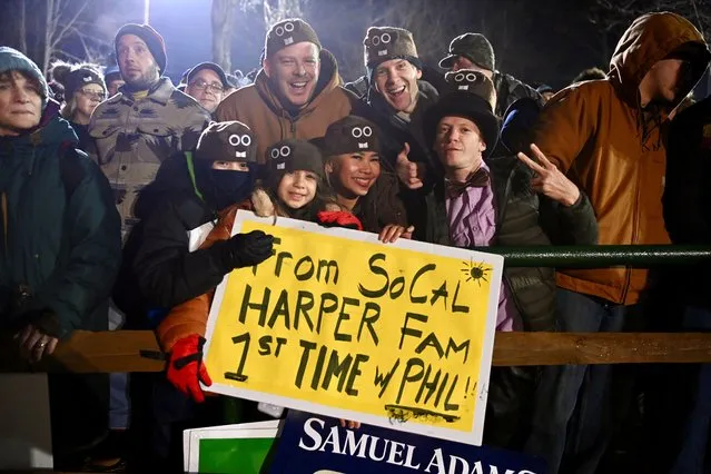 Members of the Harper family from Los Angeles attend Groundhog Day festivities at Gobbler's Knob in Punxsutawney, Pennsylvania, U.S., February 2, 2024. (Photo by Alan Freed/Reuters)