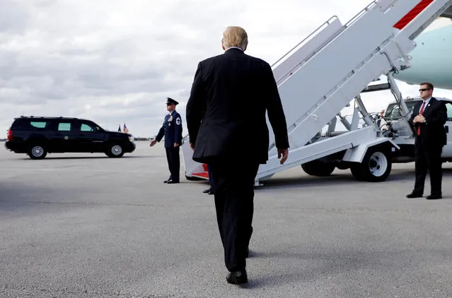 U.S. President Donald Trump walks upon his departure from West Palm Beach, Florida, U.S., March 24, 2019. (Photo by Kevin Lamarque/Reuters)