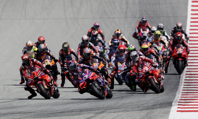 Riders compete in the ModoGP Austrian Grand Prix at the Red Bull Ring in Spiellberg, Austria on August 18, 2024. (Photo by Leonhard Foeger/Reuters)