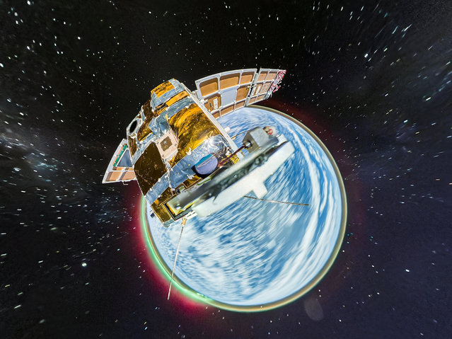View from the Insta360 360 degree camera in the last decade of November 2023 attached to a satellite launched 500km into outer space. Chinese firm Insta360 say they have achieved “the first fully exposed camera in space” a feat which required a lot of preparation to get X2 ready for the harsh environment. (Photo by South West News Service)