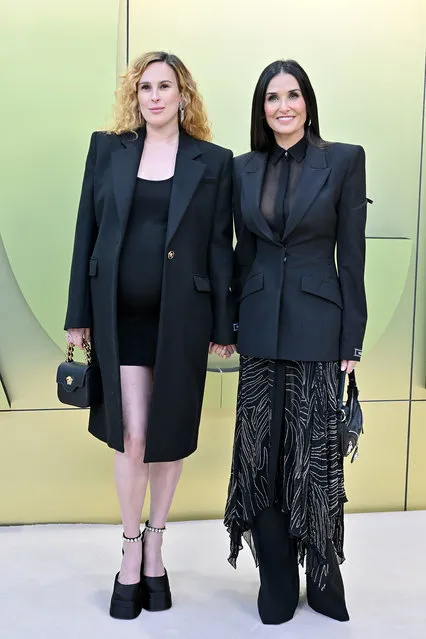American actresses Rumer Willis and Demi Moore attend the Versace FW23 Show at Pacific Design Center on March 09, 2023 in West Hollywood, California. (Photo by Axelle/Bauer-Griffin/FilmMagic)