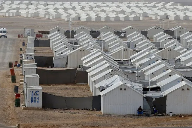 Public toilets are seen at Azraq refugee camp near Al Azraq city, Jordan, October 19, 2015. (Photo by Muhammad Hamed/Reuters)