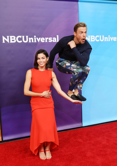 Jenna Dewan and Derek Hough attend NBCUniversal Summer Press Day 2018 held at Universal Studios Backlot on May 2, 2018 in Universal City, California. (Photo by Michael Tran/FilmMagic)