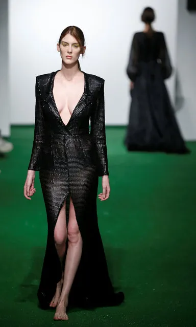 A model presents a creation by Georgian designer Lasha Jokhadze during the Tbilisi Fashion Week in Tbilisi, Georgia, October 19, 2018. (Photo by David Mdzinarishvili/Reuters)