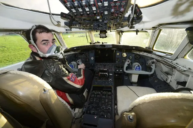 Owner Toby Rhys-Davies sits in the cockpit of a luxury Jetstar private jet, built in the seventies and retaining most of the original features which is now being used as a holiday let in Redberth, Pembrokeshire, Wales, January 11, 2017. (Photo by Rebecca Naden/Reuters)