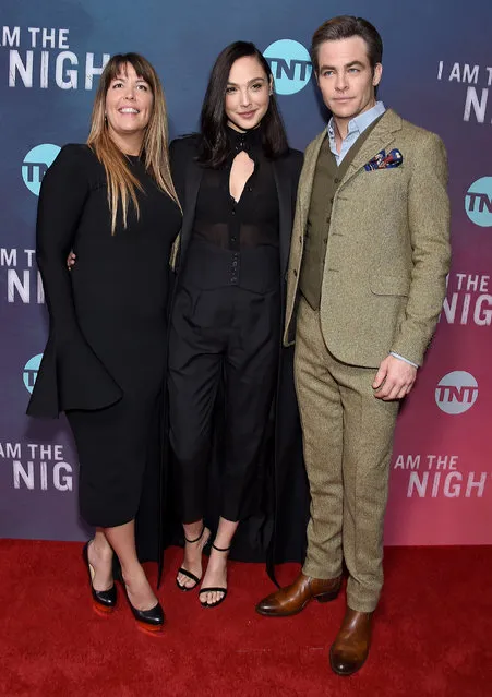 Patty Jenkins, Gal Gadot, and Chris Pine attend the Premiere Of TNT's “I Am The Night” at Harmony Gold on January 24, 2019 in Los Angeles, California. (Photo by Gregg DeGuire/Getty Images)