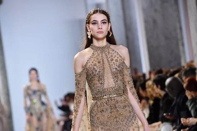 A model walks the runway during the Elie Saab  Spring Summer 2017 show as part of Paris Fashion Week on January 25, 2017 in Paris, France. (Photo by Pascal Le Segretain/Getty Images)