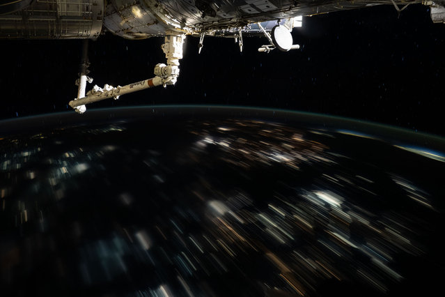 A long exposure at night, as the ISS passes above parts of Russia and Europe early May 2024. (Photo by NASA)