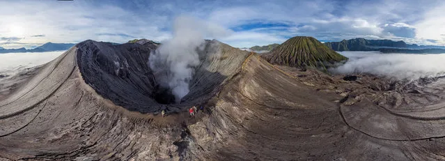 Volcano Bromo, Indonesia. (Photo by Airpano/Caters News)