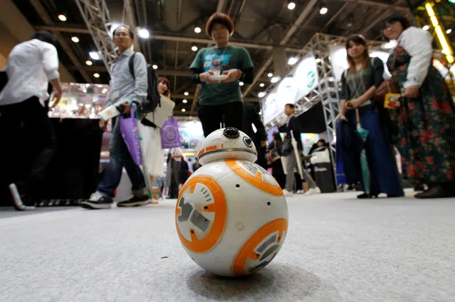 Takara Tomy's remote control BB-8 from "Star Wars" is seen at the International Tokyo Toy Show in Tokyo, Japan June 9, 2016. (Photo by Toru Hanai/Reuters)