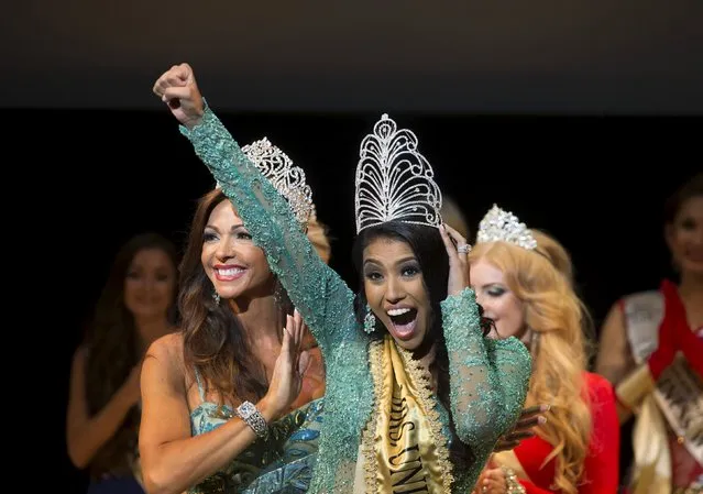 Ashley Burnham of Canada reacts as she wins the “Mrs Universe 2015” contest in Minsk, Belarus, August 29, 2015. (Photo by Vasily Fedosenko/Reuters)