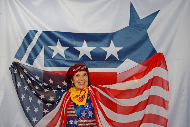 New Mexico delegate Priscilla Chavez poses for a photograph at the Democratic National Convention in Philadelphia, Pennsylvania, United States July 26, 2016. Chavez's message to the presidential nominee is: “Little boys and girls of the next generation can live life without poverty and shouldn't have to worry where their next meal will come from”. (Photo by Jim Young/Reuters)