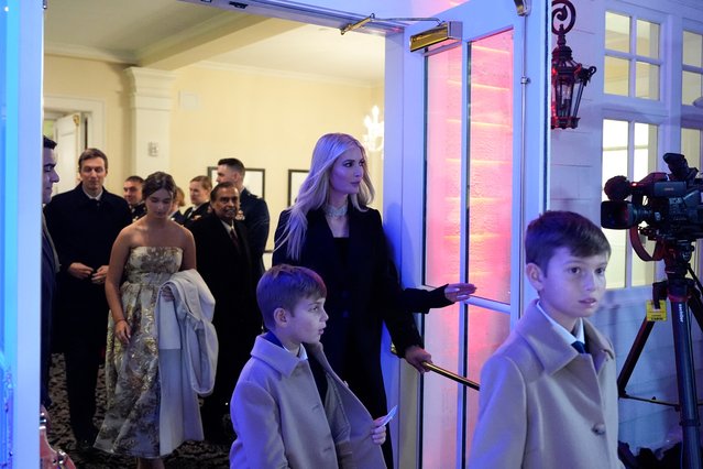 Ivanka Trump and children walk out to watch fireworks at Trump National Golf Club Washington DC in Sterling, Virginia, on January 18, 2025. (Photo by Alex Brandon/Pool via AFP Photo)