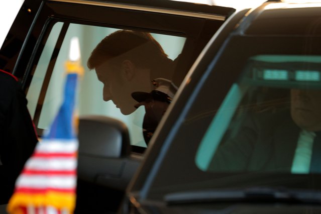 French President Emmanuel Macron arrives at the West Wing ahead of meetings with U.S. President Donald Trump at the White House on February 24, 2025 in Washington, DC. Macron is meeting with Trump in Washington on the third anniversary of Russia's full-scale military invasion of Ukraine. (Photo by Chip Somodevilla/Getty Images)