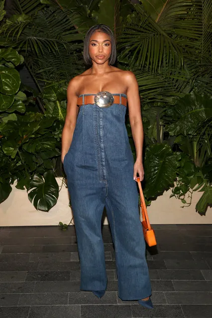 American model, entrepreneur, and socialite Lori Harvey wears Burberry to W Magazine and Burberry’s Art Basel Celebration on December 01, 2022 in Miami Beach, Florida. (Photo by Rob Kim/Getty Images for W Magazine)