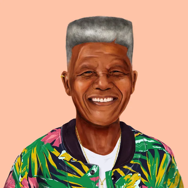 Hipstory: Street chic Nelson Mandela. (Photo by Amti Shimoni/Caters News)