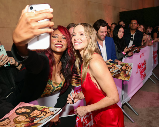 Kristen Bell (R) and fans attend Netflix's “Nobody Wants This” S2 Premiere on October 16, 2025 in Los Angeles, California. (Photo by Emma McIntyre/Getty Images for Netflix)