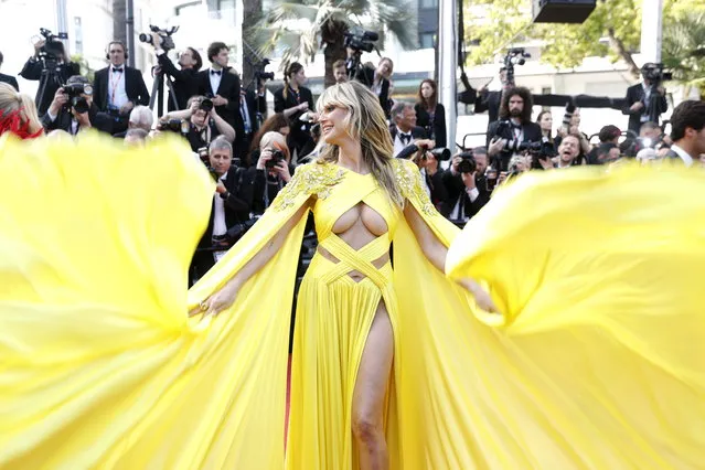 German-American model and television host Heidi Klum arrives for the screening of “La Passion de Dodin Bouffant (The Pot-au-Feu)” during the 76th annual Cannes Film Festival, in Cannes, France, 24 May 2023. The movie is presented in the Official Competition of the festival which runs from 16 to 27 May.(Photo by Sebastien Nogier/EPA)