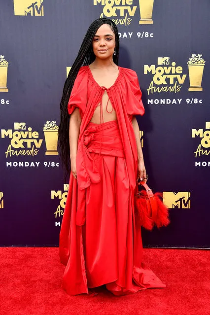 Actor Tessa Thompson attends the 2018 MTV Movie And TV Awards at Barker Hangar on June 16, 2018 in Santa Monica, California. (Photo by Frazer Harrison/Getty Images)