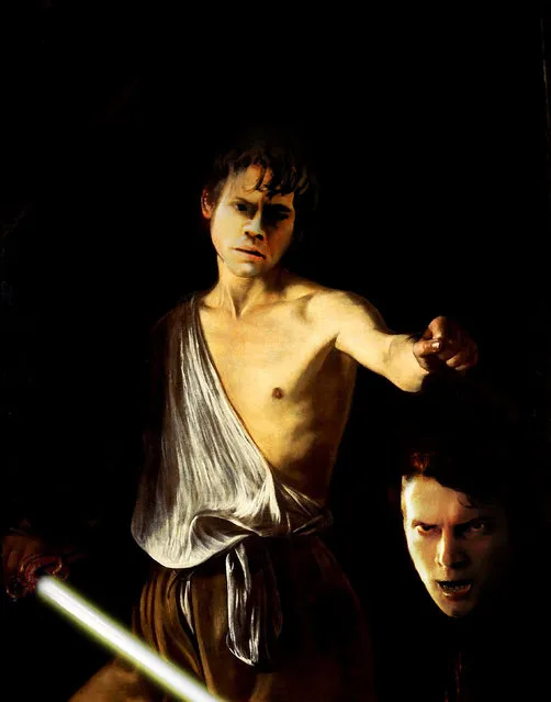 “Star Wars” Portraits: Caravaggio, David with the Head of Goliath, Han Solo. (Photo by Dave Hamilton/Caters News)