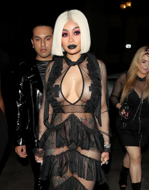 Blac Chyna arrives in a sheer black dress at Project LA Nightclub in Los Angeles, CA on August 16, 2018. (Photo by Headlinephoto/Splash News and Pictures)