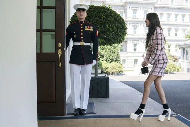 American actress, singer, and songwriter Olivia Isabel Rodrigo arrives at the White House to promote the COVID-19 vaccine, Wednesday, July 14, 2021, in Washington. (Photo by Evan Vucci/AP Photo)