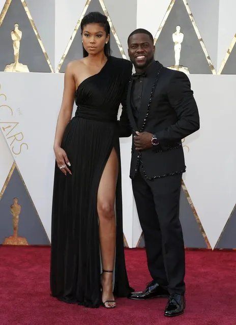 Presenter Kevin Hart arrives with wife Torrei Hart at the 88th Academy Awards in Hollywood, California February 28, 2016. (Photo by Lucy Nicholson/Reuters)