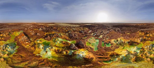 Dallol Volcano Acid Lakes, Ethiopia. (Photo by Airpano/Caters News)