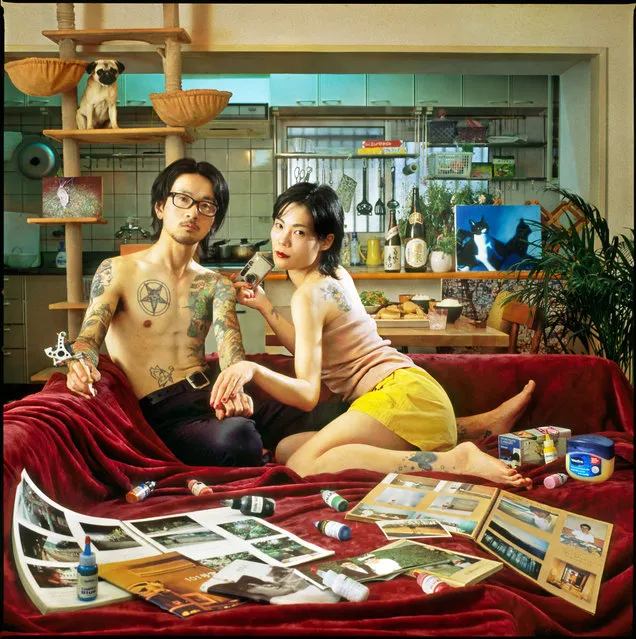 Sakura and Kazuhiro, Tokyo, 2015. Kazuhiro is a tattoo artist and Sakura is a photographer. They love cooking, live with their dog and two cats and each have the date of their wedding tattooed to their ring fingers. (Photo by Mami Kiyoshi/Galerie Annie Gabrielli/The Guardian)