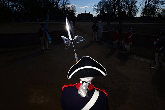 The Army’s 3rd Infantry Regiment, or the Old Guard, during a Presidents’ Day event at Mount Vernon in Virginia on February 17, 2025. (Photo by Matt McClain/The Washington Post)