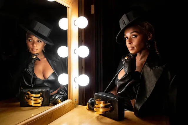 American singer, rapper and actress Janelle Monáe poses during the 2022 Outfest Legacy Awards presented by IMDb and Genesis in Los Angeles on October 22, 2022. (Photo by Chelsea Lauren/Rex Features/Shutterstock for Outfest)