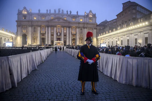 A general view shows the St Peters square before the Pope Emeritus Benedict XVI funeral mass at St. Peter's square on January 5, 2023 in Vatican City, Vatican. (Photo by Antonio Masiello/Getty Images)