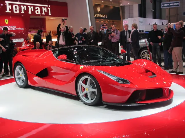 LaFerrari, the new limited-edition special series car from the Prancing Horse, has been unveiled at the Geneva International Motor Show 2013. The HY-KERS system and a carbon-fibre chassis, 6.3 liter V12 combining 789 horsepower with a 160-hp engine, low-end torque propels the sports car to 62 mph (100 km/h) in under three seconds, as you reach 124 mph in impressive manner after seven seconds, with a top speed of 205 mph. These are just few of the innovations sported by the new arrival. (Photo by Luis Fernando Ramos/G1)