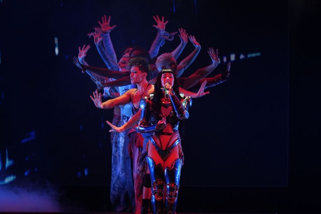 American singer-songwriter Katy Perry performs in concert at Arena CDMX in Mexico City, Wednesday, April 23, 2025. (Photo by Fernando Llano/AP Photo)