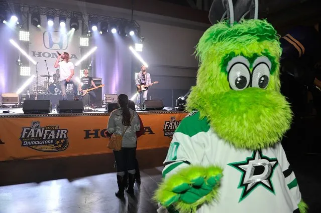 Dallas Stars mascot Victor E. Green attends the Ryan Hurd performance on the Honda Stage at the NHL Fan Fair presented by Bridgestone at the Music City Center,on January 29, 2016 in Nashville, Tennessee. (Photo by Frederick Breedon IV/Getty Images)