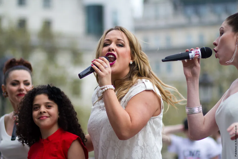 146 West End Stars Hold A Flashmob In Trafalgar Square. Part II