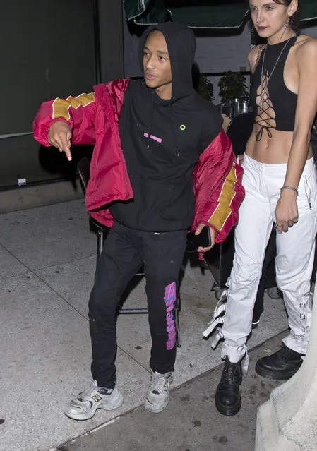 Jaden Smith and “Hannah Montana” star, Moises Arias were seen leaving “40 Love” Bar in West Hollywood, CA. on December 12, 2018. (Photo by SPW/Splash News and Pictures)