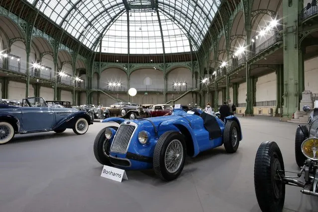 A Delage D6 3 litres competition (1947) is displayed ahead of Bonhams' Les Grandes Marques du Monde vintage and classic cars sale at the Grand Palais in Paris, February 5, 2014. (Photo by Benoit Tessier/Reuters)