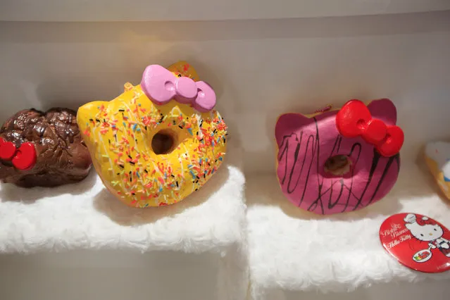 Doughnuts are seen in China's first official Hello Kitty-themed restaurant in Shanghai, China, April 9, 2016. (Photo by Aly Song/Reuters)
