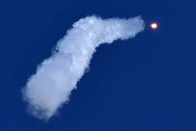 A Russian Soyuz 2.1a rocket carrying Lomonosov, Aist-2D and SamSat-218 satellites leaves a trail of smoke as it lifts off from the new Vostochny cosmodrome  outside the city of Uglegorsk, about 200 kilometers (125 miles)  from the city of Blagoveshchensk in the far eastern Amur region Thursday, April 28, 2016. (Photo by Kirill Kudryavtsev/Pool Photo via AP Photo)