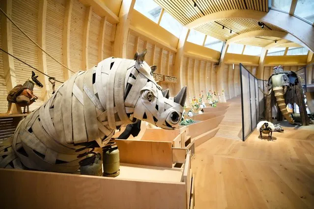 Animals that are made out of recycled material are on display at the interactive exhibit about the story of Noah's Ark, at the Jewish Museum in Berlin, Germany, Monday, June 21, 2021. The Jewish Museum of Berlin is opening a new museum for children between the ages of three and ten. (Photo by Markus Schreiber/AP Photo)