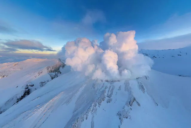 Mutnovsky Volcano, Russia. (Photo by Airpano/Caters News)