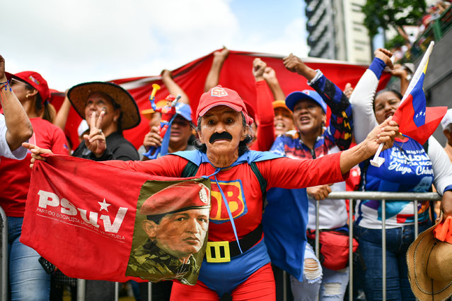 A supporter of President of Venezuela Nicolas Maduro attends a rally ahead of the presidential election on July 4, 2024 in Caracas, Venezuela. Venezuela will hold the presidential election on July 28 while president Nicolas Maduro will seek to be re-elected for the second time. (Photo by Alfredo Lasry R./Getty Images)