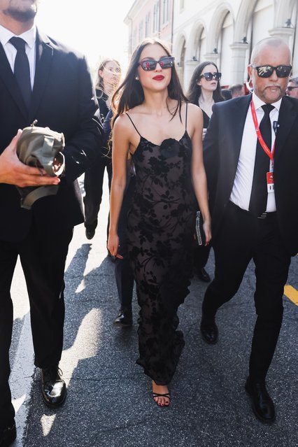 Olivia Rodrigo walks escorted to the premiere of Disclaimer at the 81st Venice International Film Festival on August 29, 2024. (Photo by Alessandro Bremec/IPA via ZUMA Press)