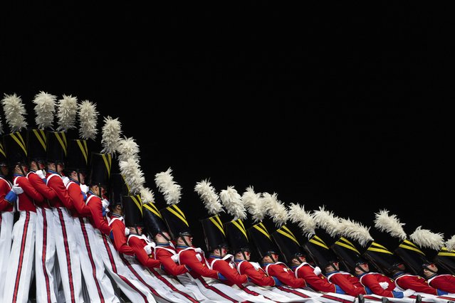 Radio City Rockettes perform the Parade of the Wooden Soldiers dance during the Christmas Spectacular at Radio City Music Hall, Friday, December 13, 2024, in New York. (Photo by Julia Demaree Nikhinson/AP Photo)