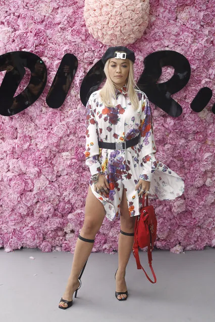Singer Rita Ora poses for photographers upon arrival at the Dior Men's Spring-Summer 2019 fashion collection presented in Paris, Saturday June 23, 2018. (Photo by Thibault Camus/AP Photo)