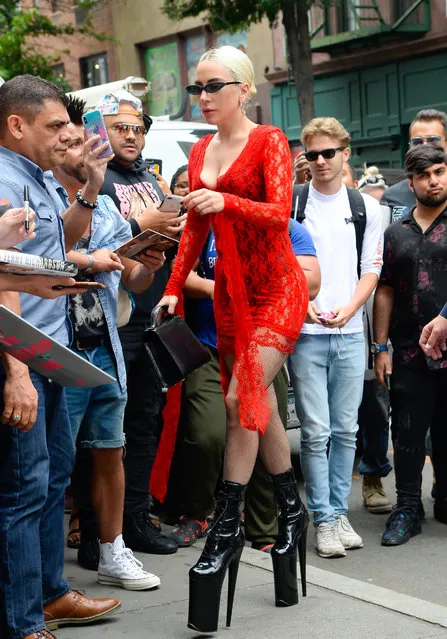 Singer Lady Gaga is seen walking in soho  on June 27, 2018 in New York City. (Photo by Raymond Hall/GC Images)